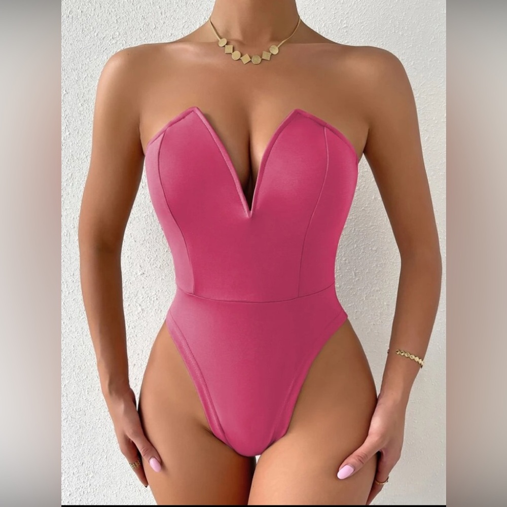 Solid V Bra Bodysuit